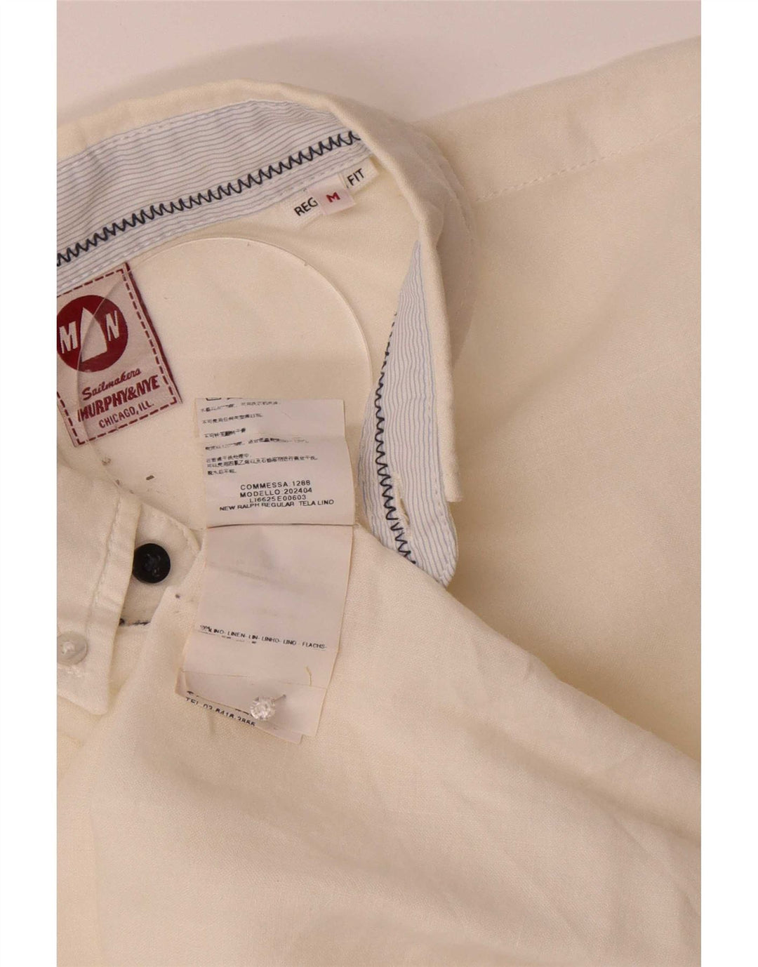 Murphy & Nye Herre Regular Fit skjorte Medium hvid hør