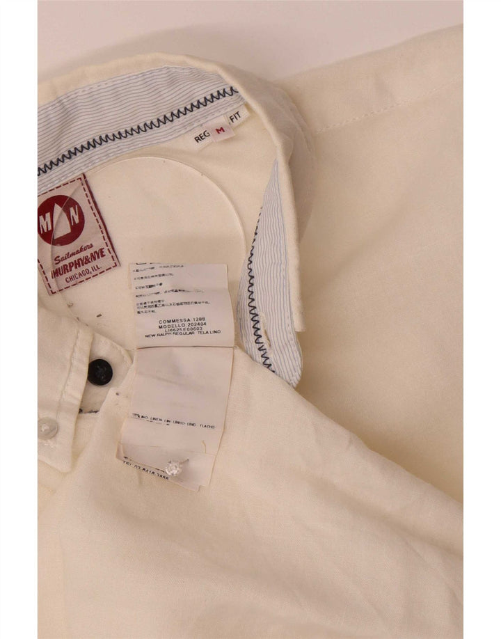 Murphy & Nye Herre Regular Fit skjorte Medium hvid hør