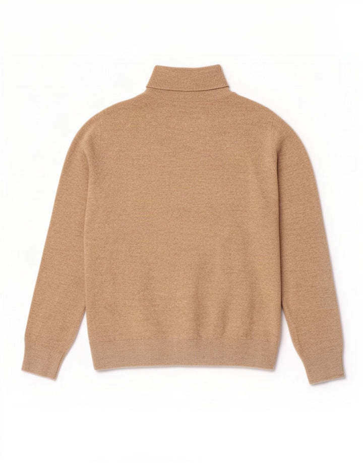 Marks & Spencer Dame Roll Neck Jumper Sweater UK 10 Small Beige Polyester