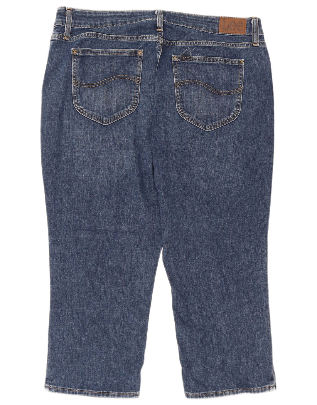 LEE Dame Capri Jeans US 16 2XL W36 L22 Blå Bomuld