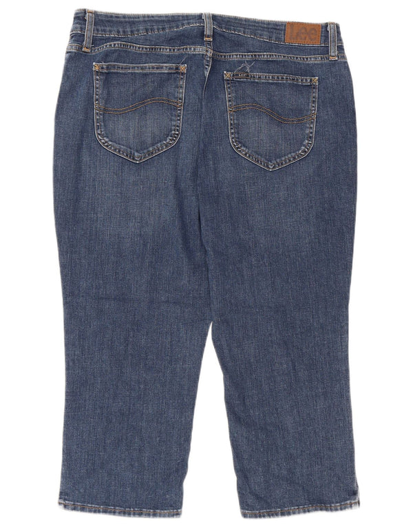 LEE Dame Capri Jeans US 16 2XL W36 L22 Blå Bomuld