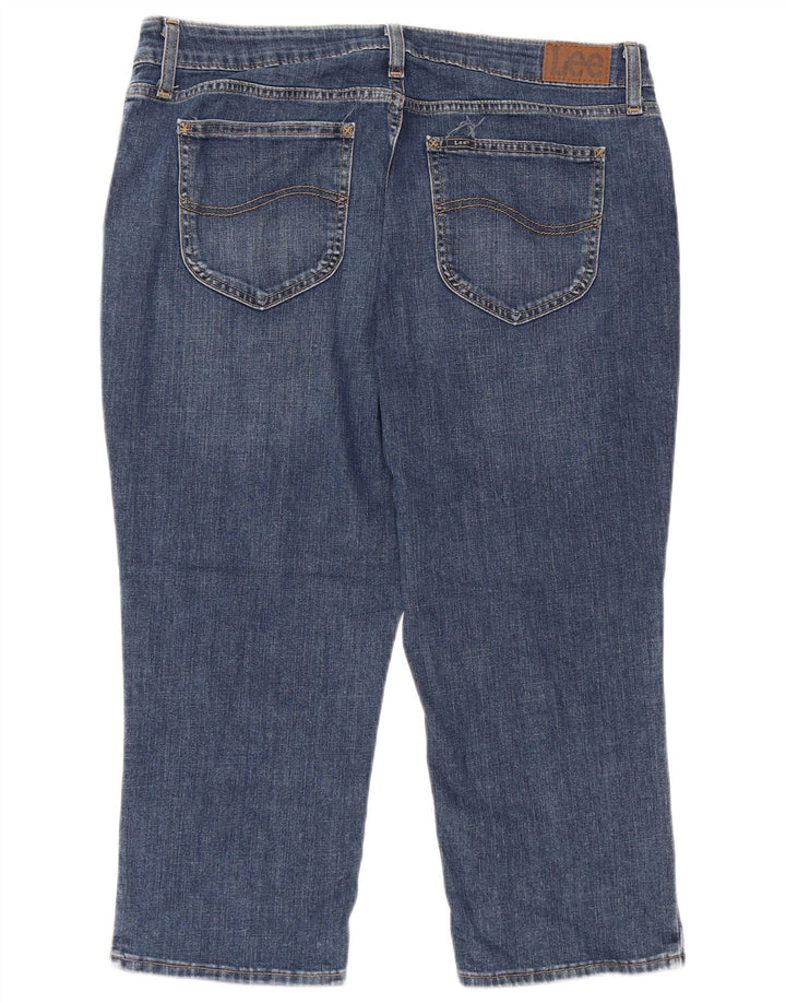 LEE Dame Capri Jeans US 16 2XL W36 L22 Blå Bomuld