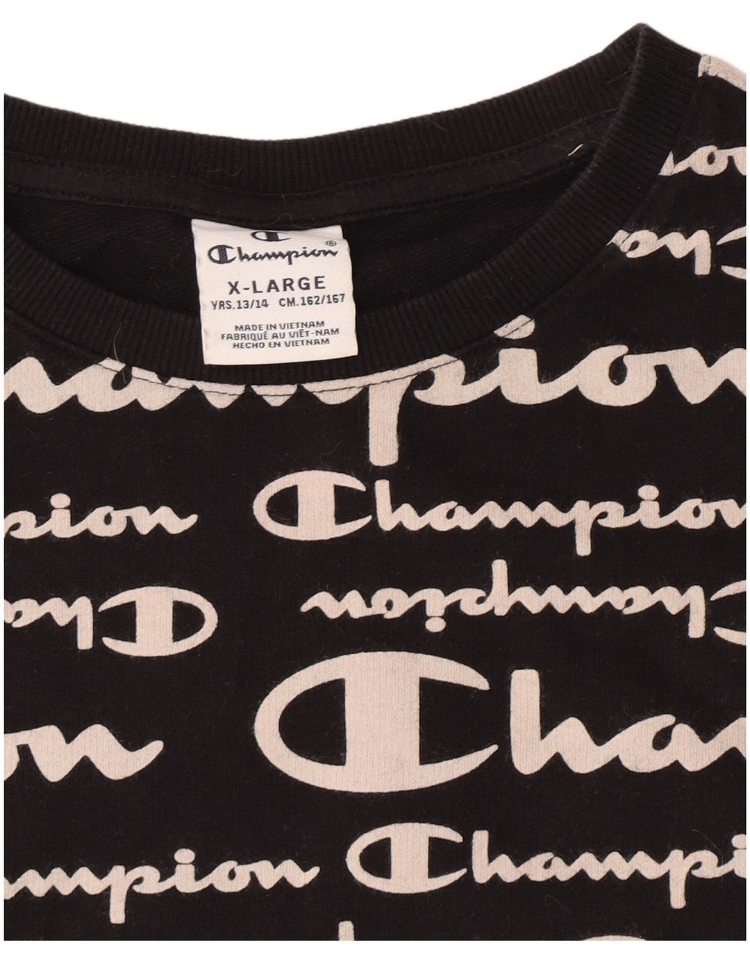 Champion Boys Grafisk Sweatshirt Jumper 13-14 år XL Sort