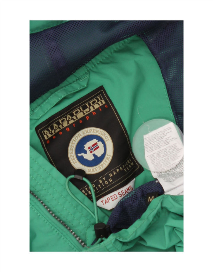 Napapijri Dame Grafisk Anorak Jacket UK 14 Medium Grøn Polyamid