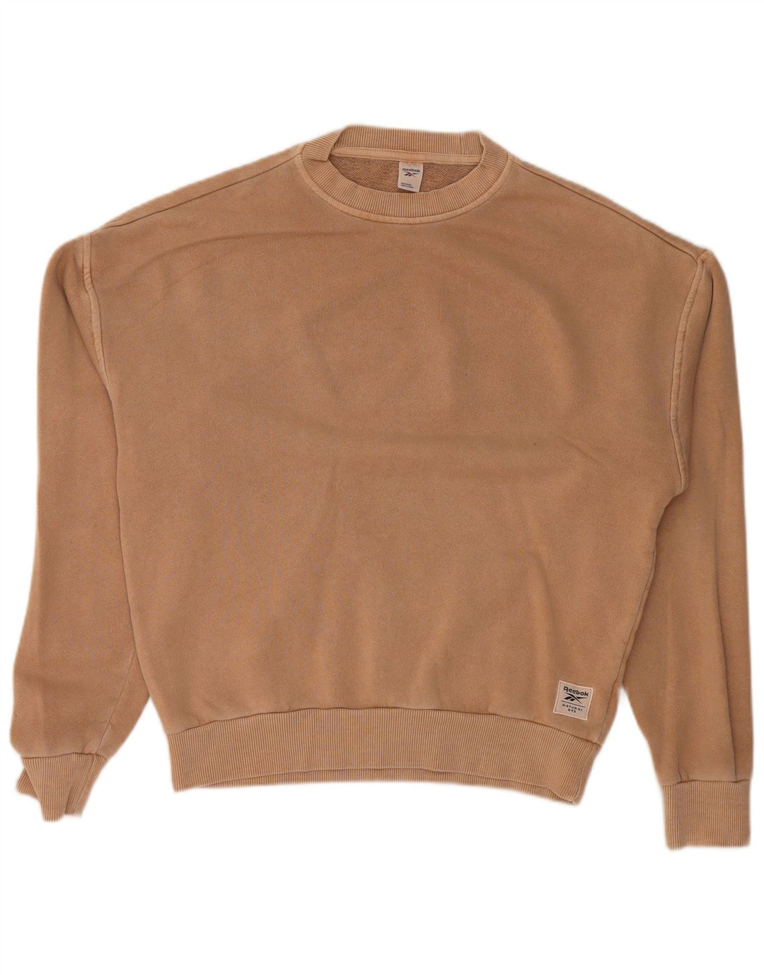 REEBOK oversize sweatshirttrøje til kvinder UK 4/6 XS beige bomuld