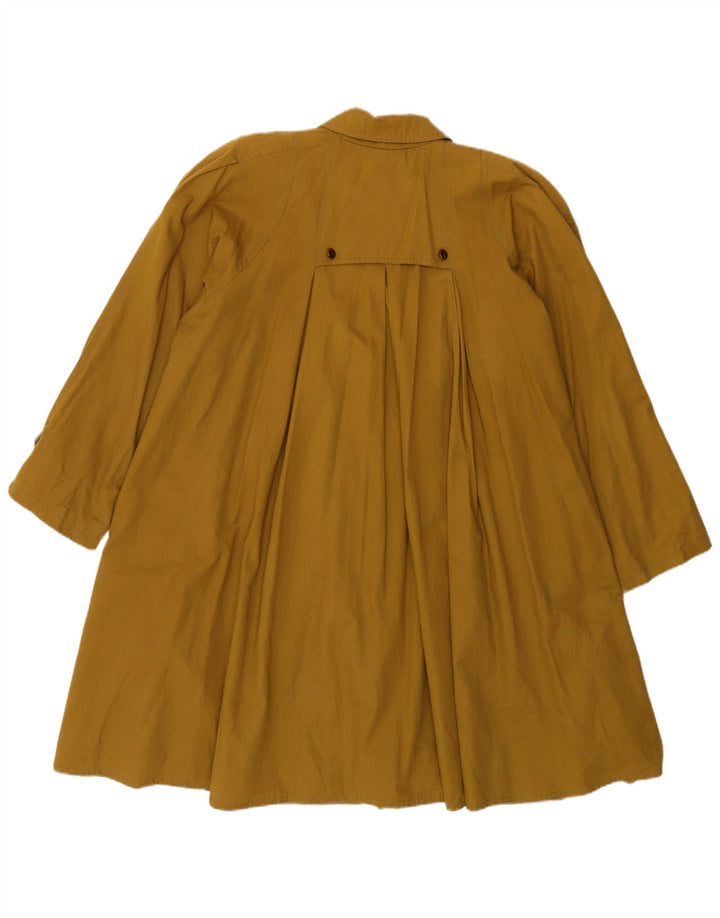 VINTAGE Oversized overfrakke til kvinder UK 10 Small Khaki Acetate