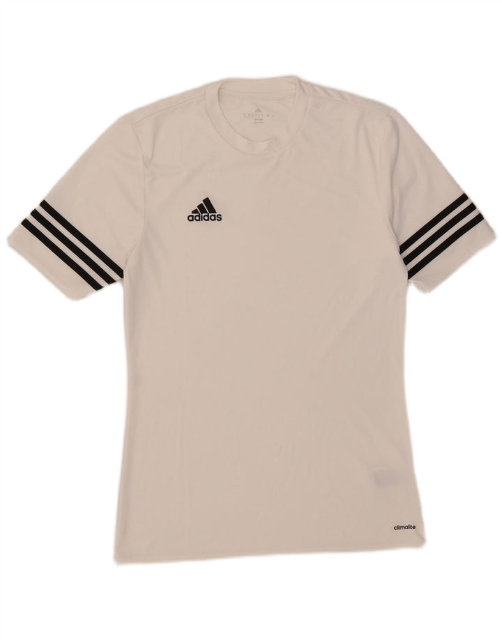 Adidas Herre Climalite T-Shirt Top Lille Hvid Polyester