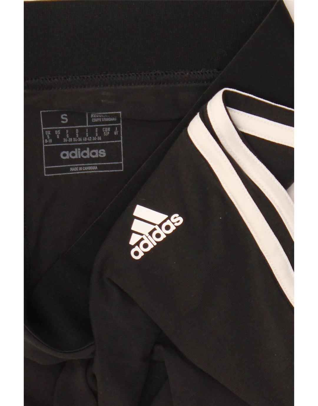 Adidas Womens Regular Fit Leggings UK 8/10 Small Black Bomuld
