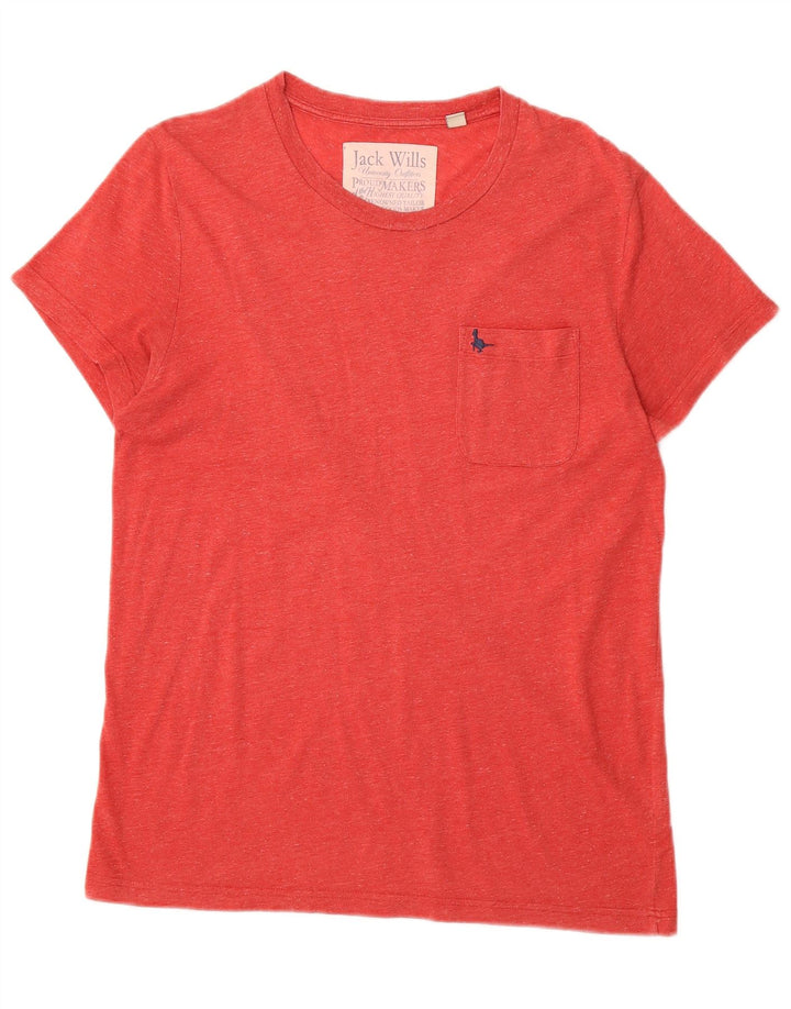 JACK WILLS Mens T-Shirt Top Medium Red Flecked Cotton