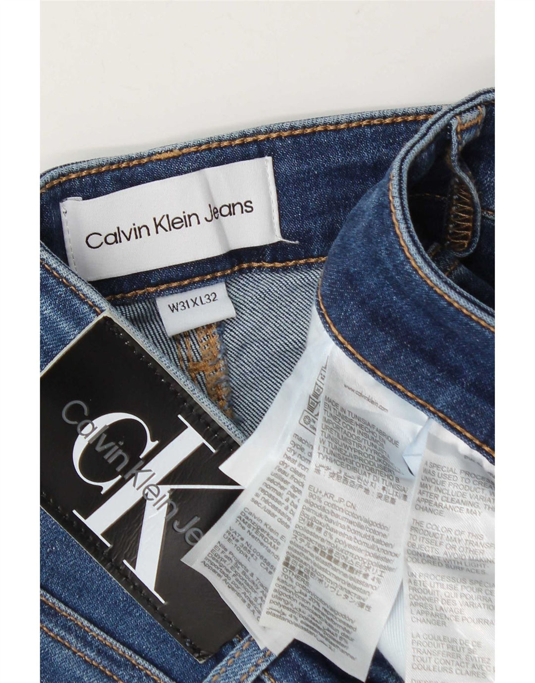 Calvin Klein Straight Jeans til mænd W31 L27 Blå Bomuld