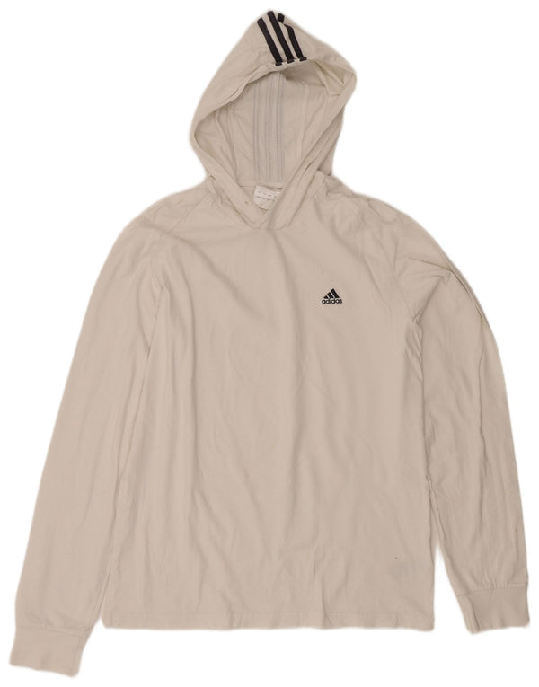 Adidas Herre Hooded Top Langærmet Stor hvid Bomuld