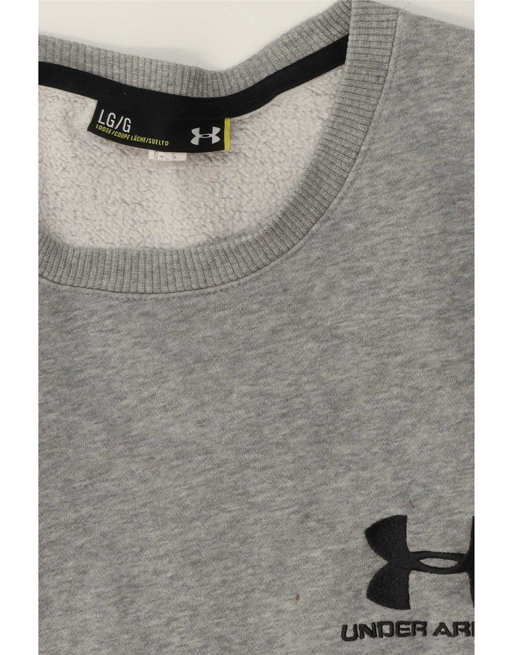 Under Armour Herre Grafisk Sweatshirt Jumper Large Grå Flecked