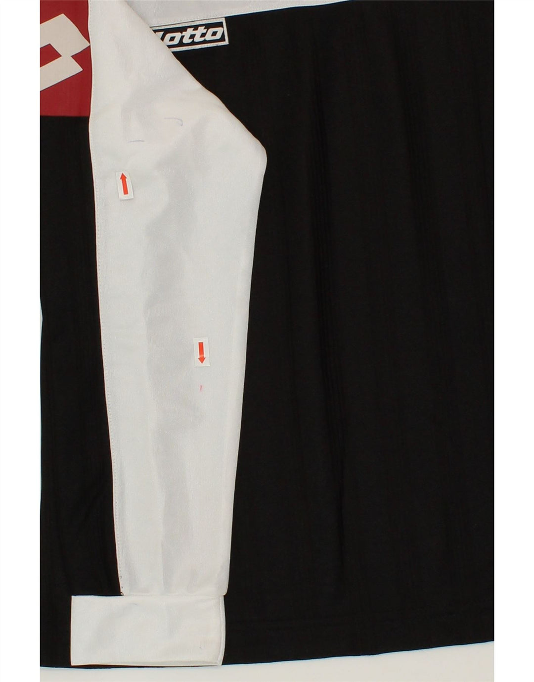 LOTTO Boys Graphic Top Long Sleeve 10-11 Years Medium Black Colourblock Vintage Lotto and Second-Hand Lotto from Messina Hembry 