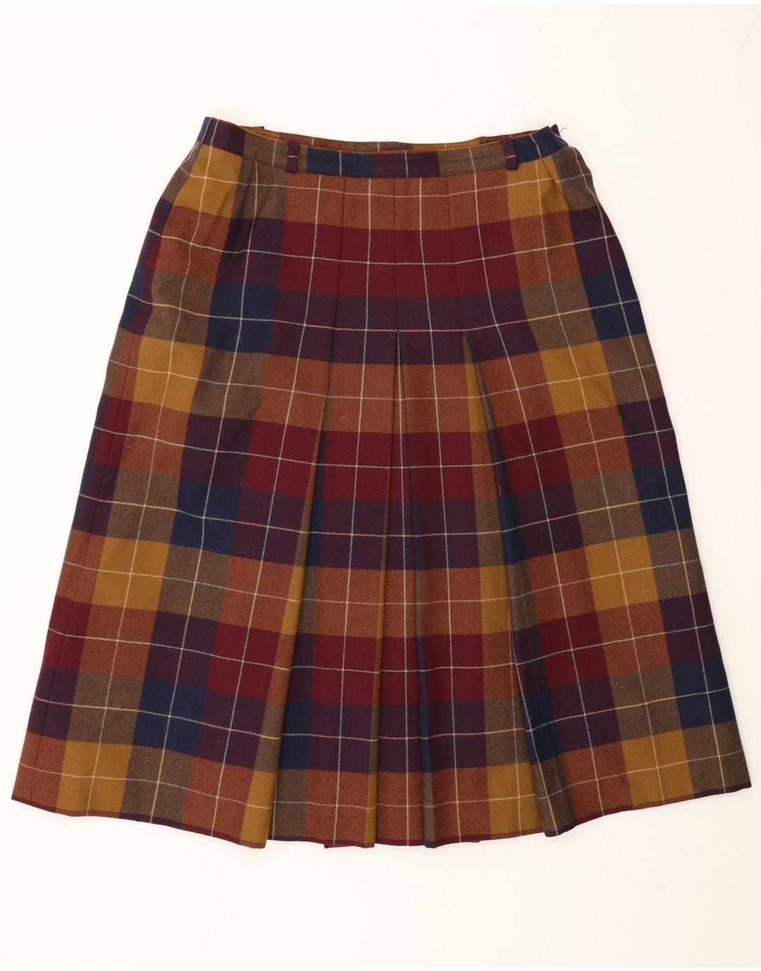 Escada Kvinder plisseret A-line nederdel W30 Medium Flerfarvet Plaid Uld