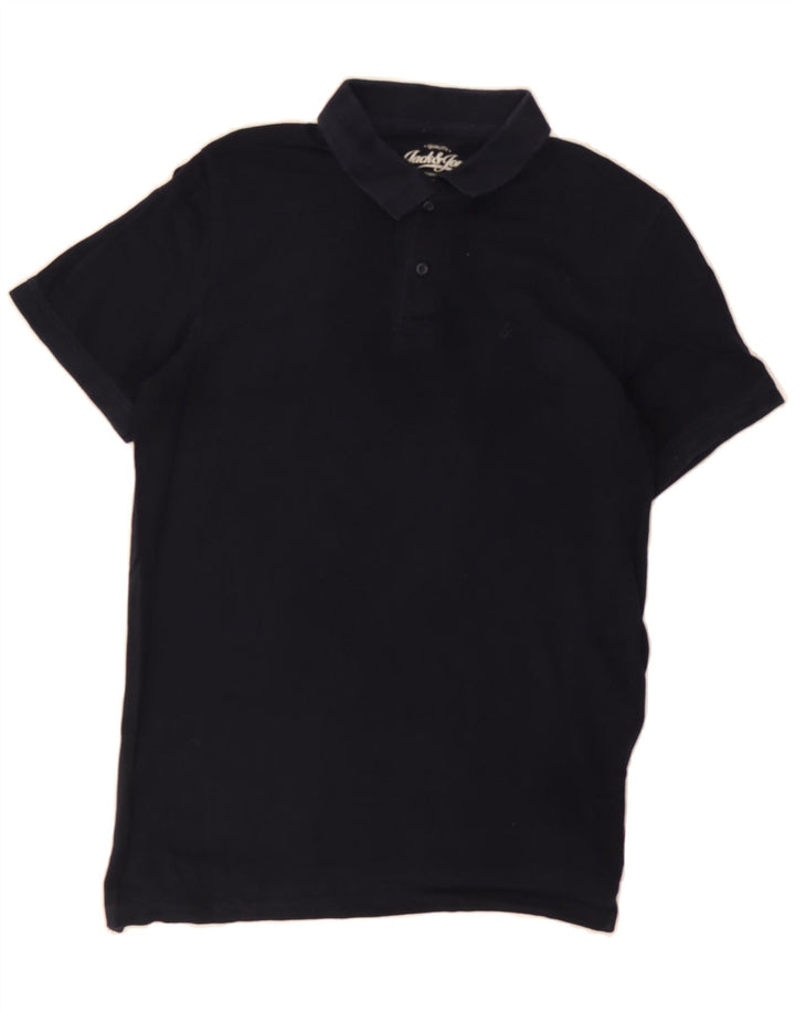 JACK & JONES Mens Polo Shirt Medium Navy Blue Cotton Vintage Jack & Jones and Second-Hand Jack & Jones from Messina Hembry 