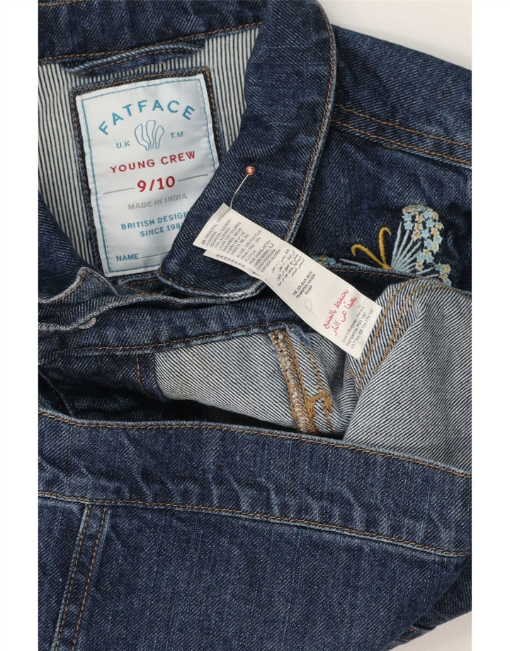 Fat Face piger denimjakke 9-10 år blå bomuldssommerfugl