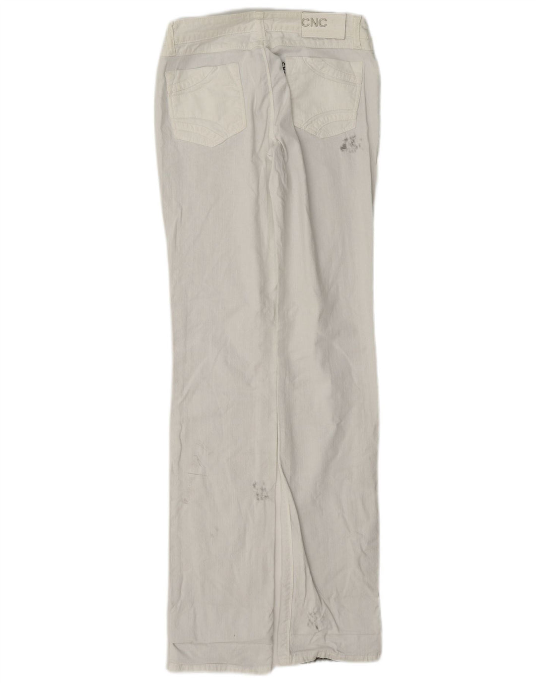 Vintage Dame Distressed Straight Jeans W26 L33 Hvid