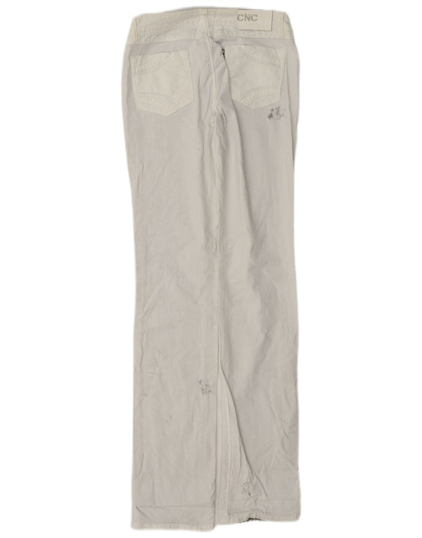Vintage Dame Distressed Straight Jeans W26 L33 Hvid