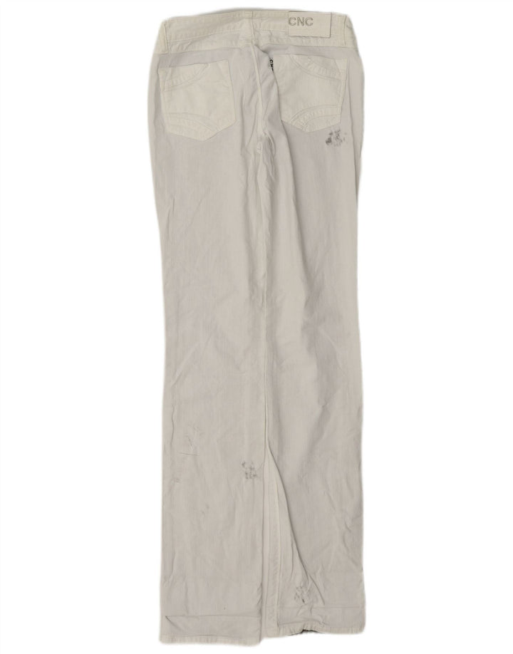 Vintage Dame Distressed Straight Jeans W26 L33 Hvid