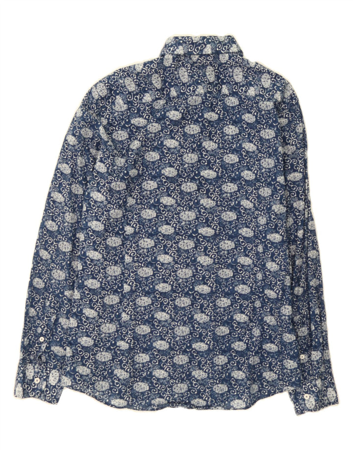 MASSIMO DUTTI Mens Shirt Large Blue Floral Vintage Massimo Dutti and Second-Hand Massimo Dutti from Messina Hembry 