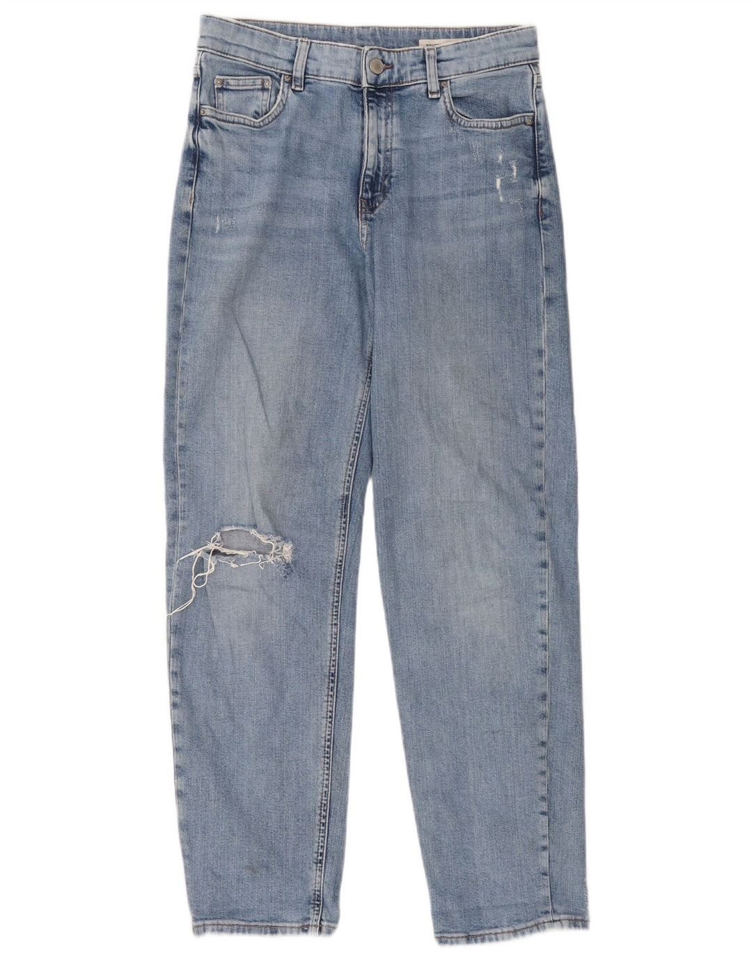 Marks & Spencer Dame Distressed Tapered Jeans UK 10 Small W30 L29 Blue