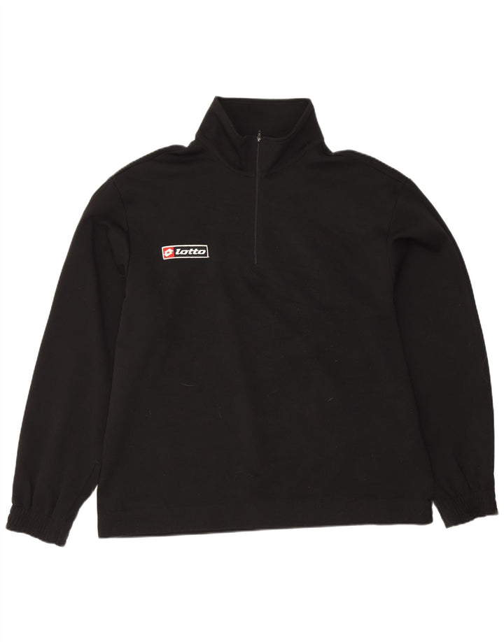 Lotto Herre Zip Neck Sweatshirt Jumper XL Sort Polyester