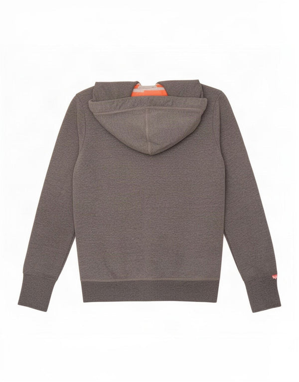 Superdry Womens Zip Hoodie Sweater UK 12 Medium Grey Cotton