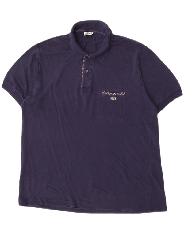 Lacoste Mens Polo Shirt Size 6 XL Navy Blue Cotton
