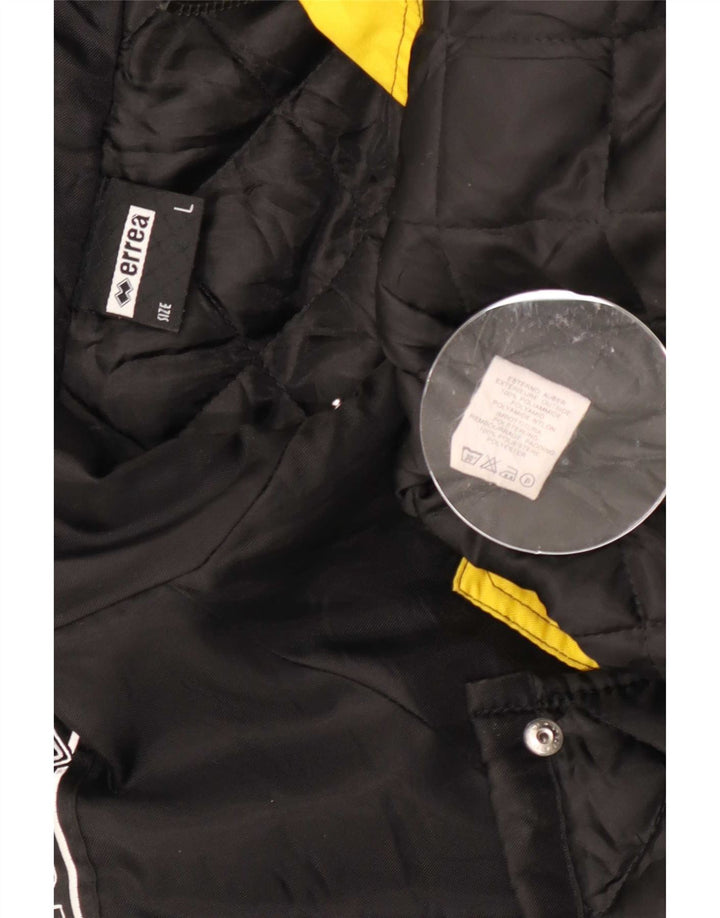 Errea Herre Grafisk Oversized Polstret Frakke UK 40 Large Black Colourblock
