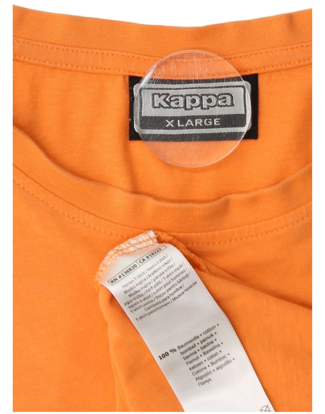 KAPPA Herre grafisk T-shirt Top XL Orange Bomuld