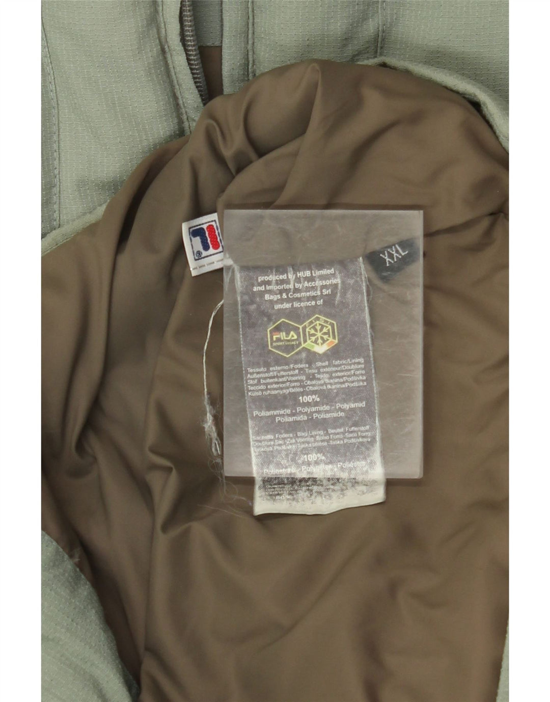 Fila Herre hættepolstret jakke UK 44 2XL Grøn polyamid