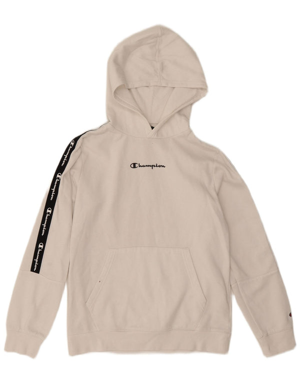 Champion drenge grafisk hættetrøje 13-14 år XL Hvid Colourblock Bomuld