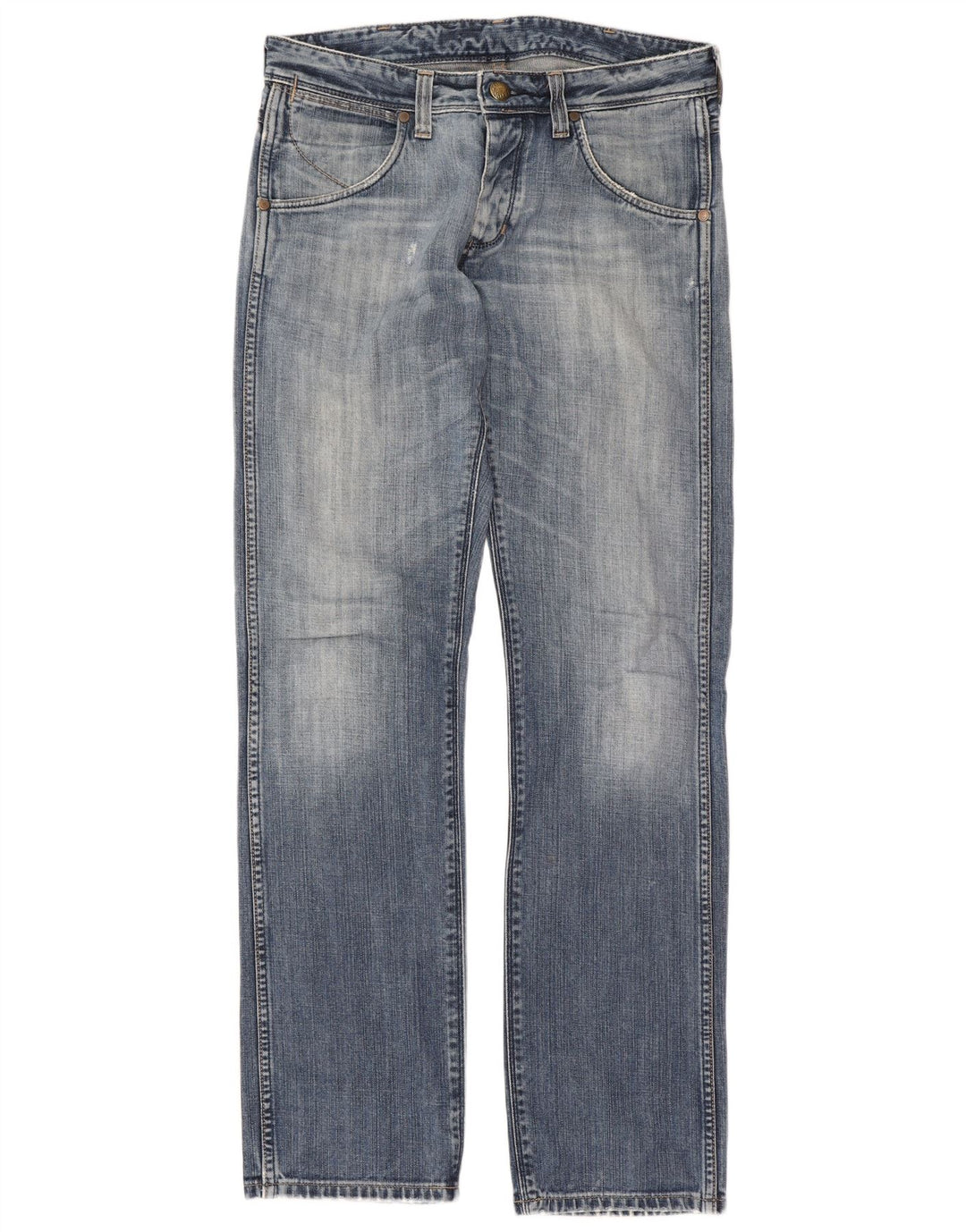 Wrangler Womens Crank Straight Jeans W32 L34 Blue Cotton