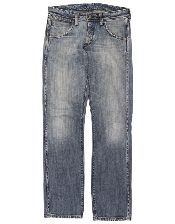 Wrangler Womens Crank Straight Jeans W32 L34 Blue Cotton