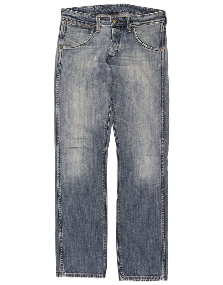 Wrangler Womens Crank Straight Jeans W32 L34 Blue Cotton