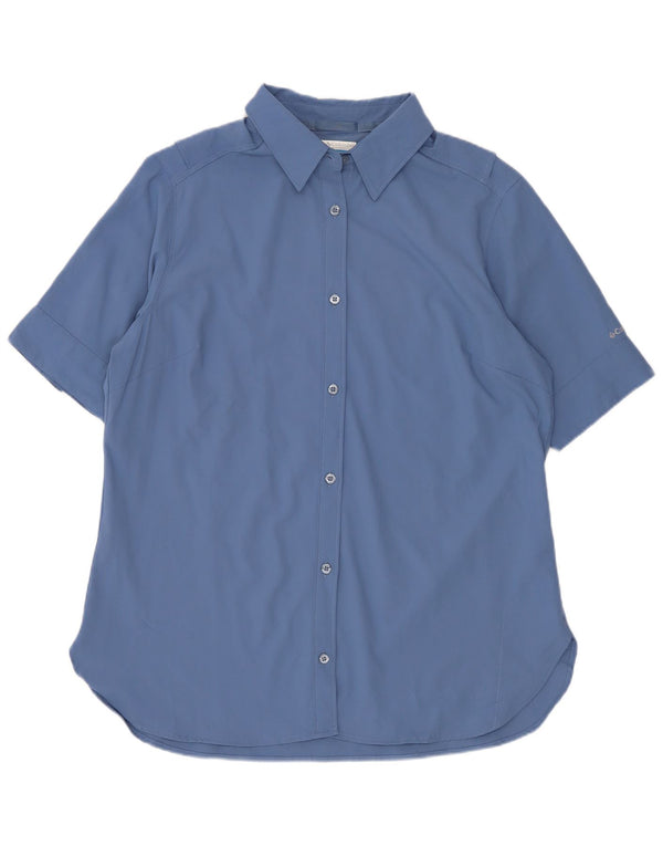 Columbia kortærmet skjorte til kvinder UK 14 Medium Blue Polyester