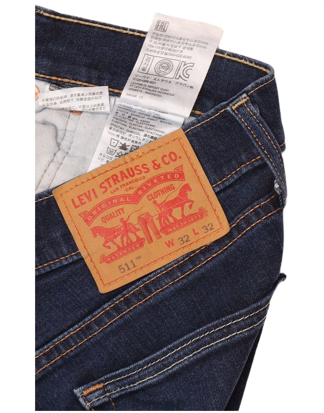 Levi's Dame 511 Slim Jeans W32 L29 Blå Bomuld
