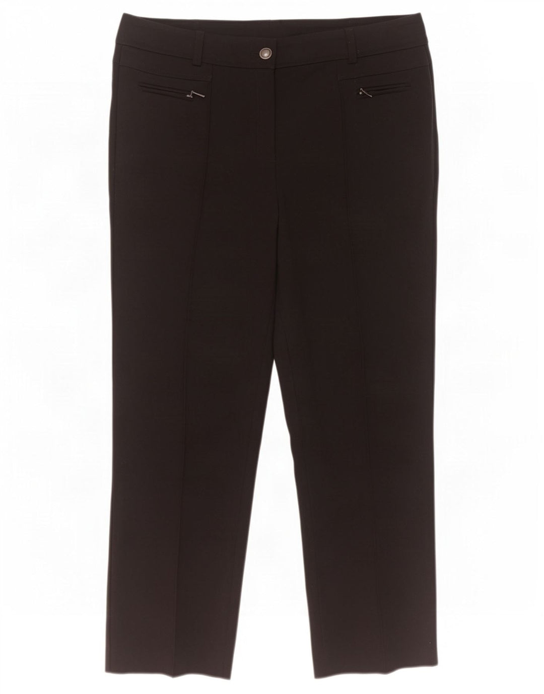 Marks & Spencer Womens Cropped Trousers UK 12 Medium W32 L25 Black