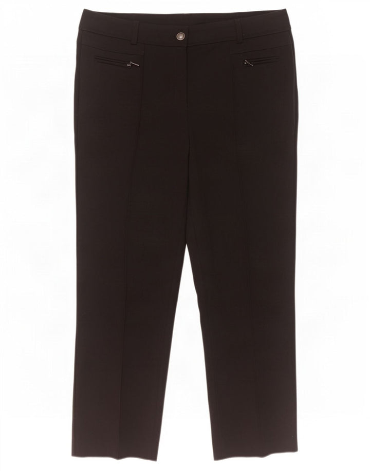 Marks & Spencer Womens Cropped Trousers UK 12 Medium W32 L25 Black
