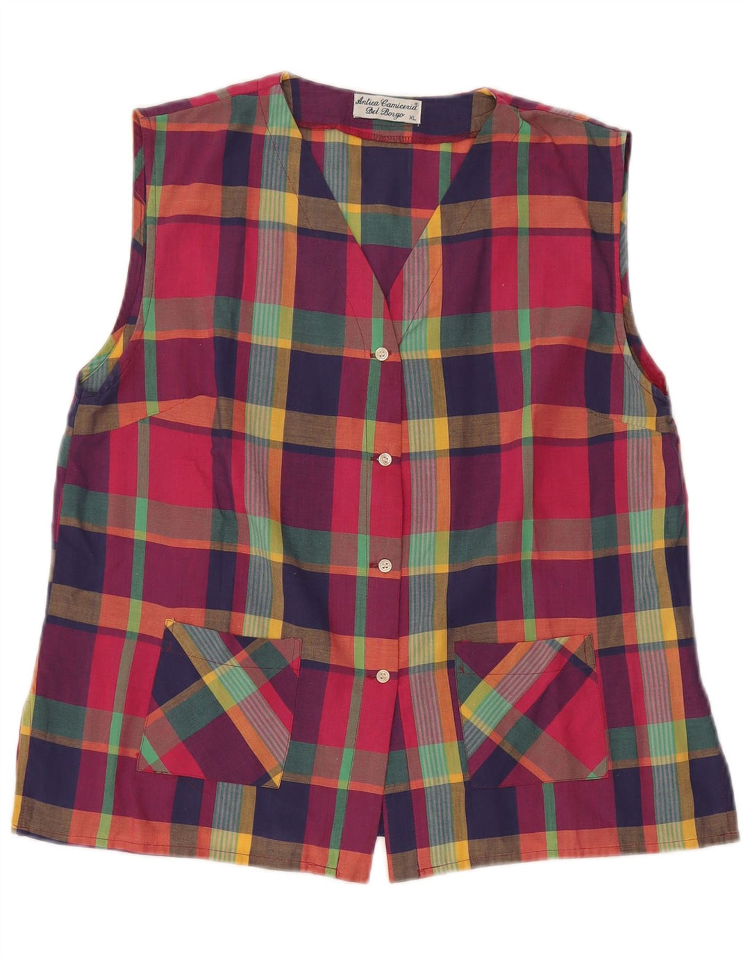 Antica Camiceria Dameskjortebluse UK 18 XL Flerfarvet ternet