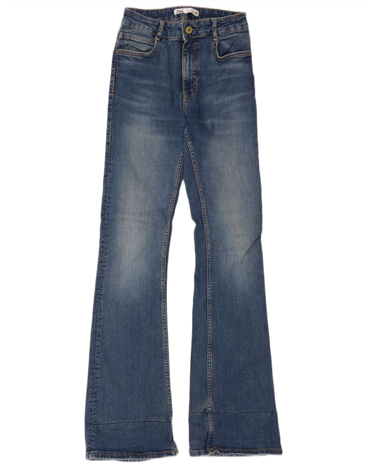 Zara Dame Flared Jeans EU 38 Small W28 L33 Blå