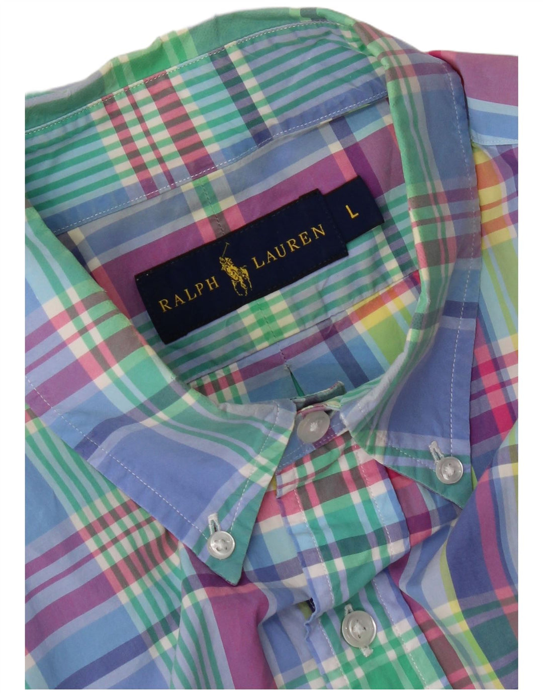 Ralph Lauren Kortærmet Herreskjorte Stor blå ternet