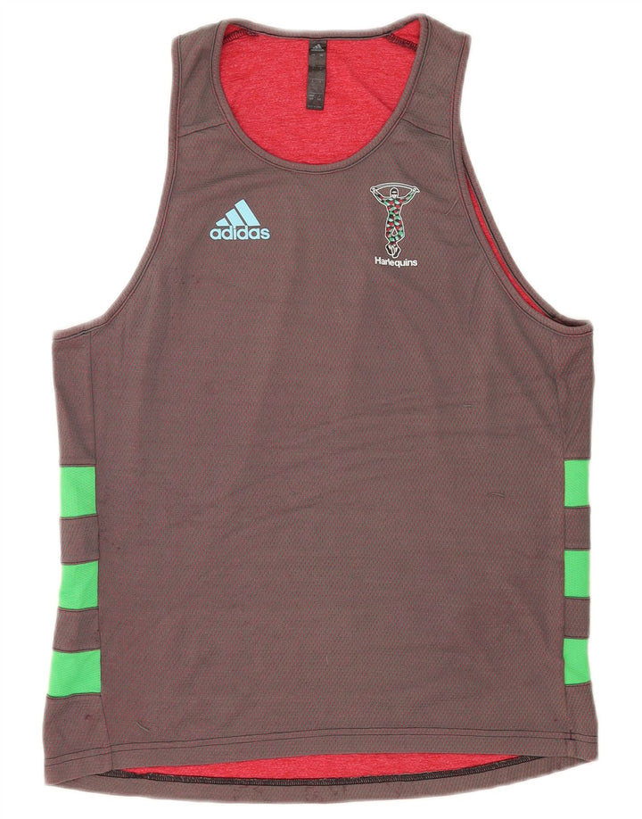 Adidas Herre Grafisk Vest Top Stor Grå Colourblock Polyester