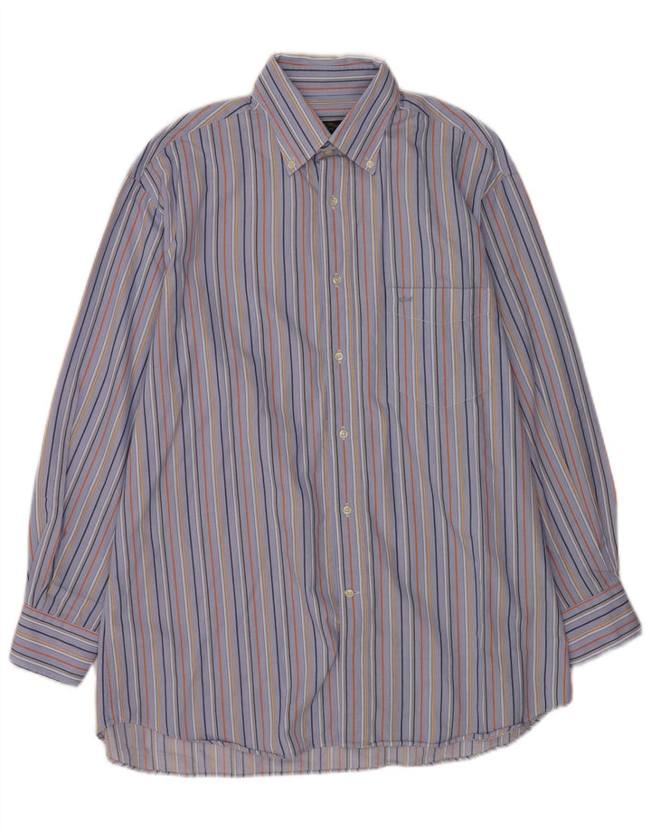 Paul & Shark Herre Yachting Shirt Størrelse 41 Mellem blå stribet bomuld