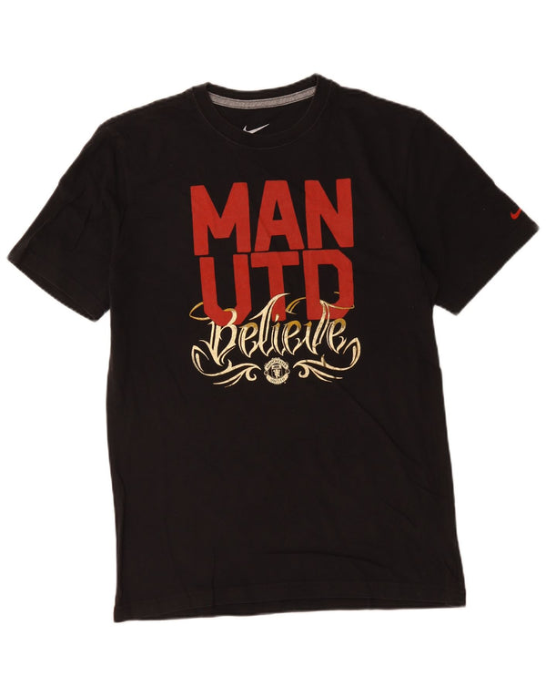 Nike Herre Manchester United Standard Fit Grafisk T-Shirt Top Medium Sort