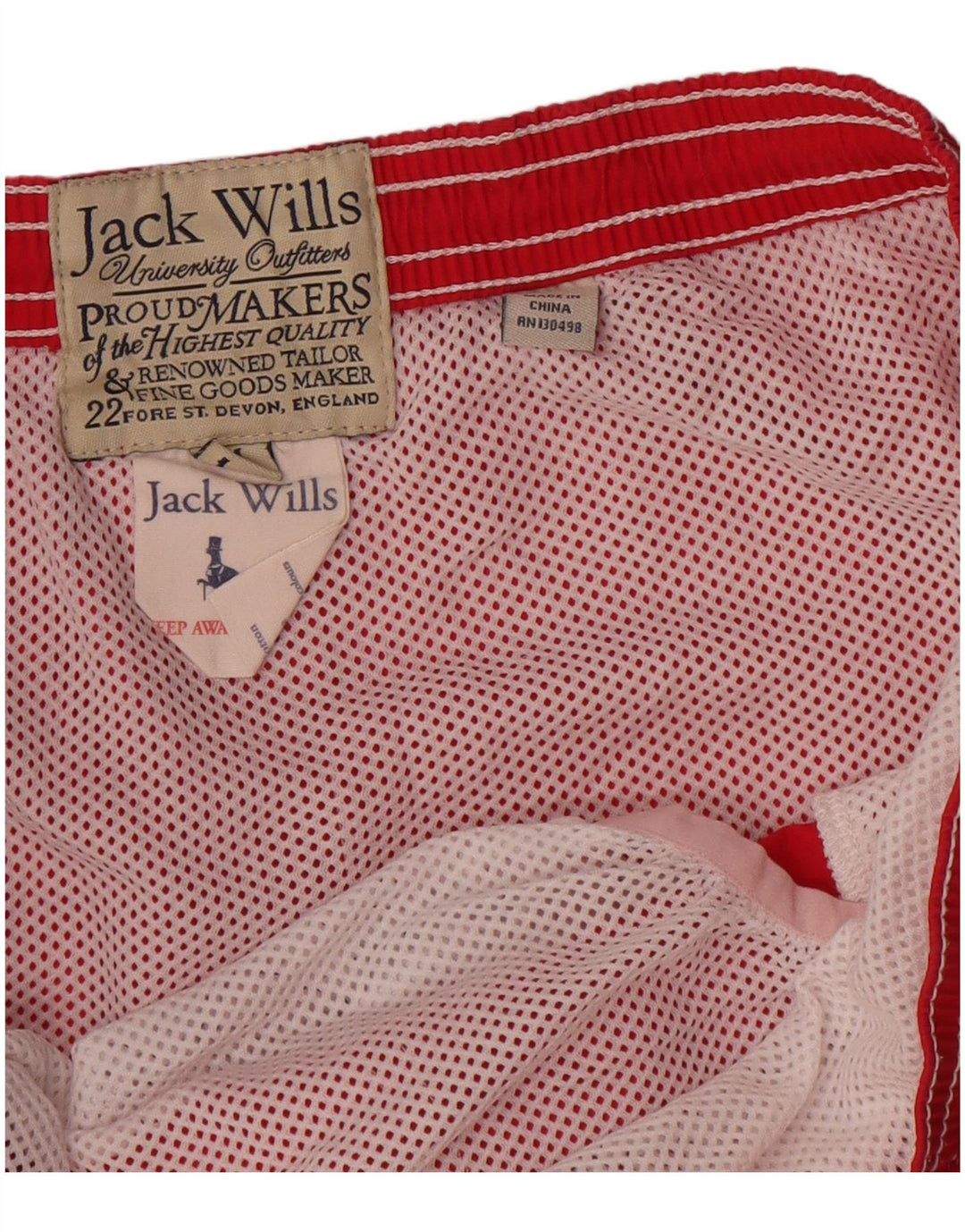 Jack Wills Herre grafiske svømmeshorts Medium rød bomuld