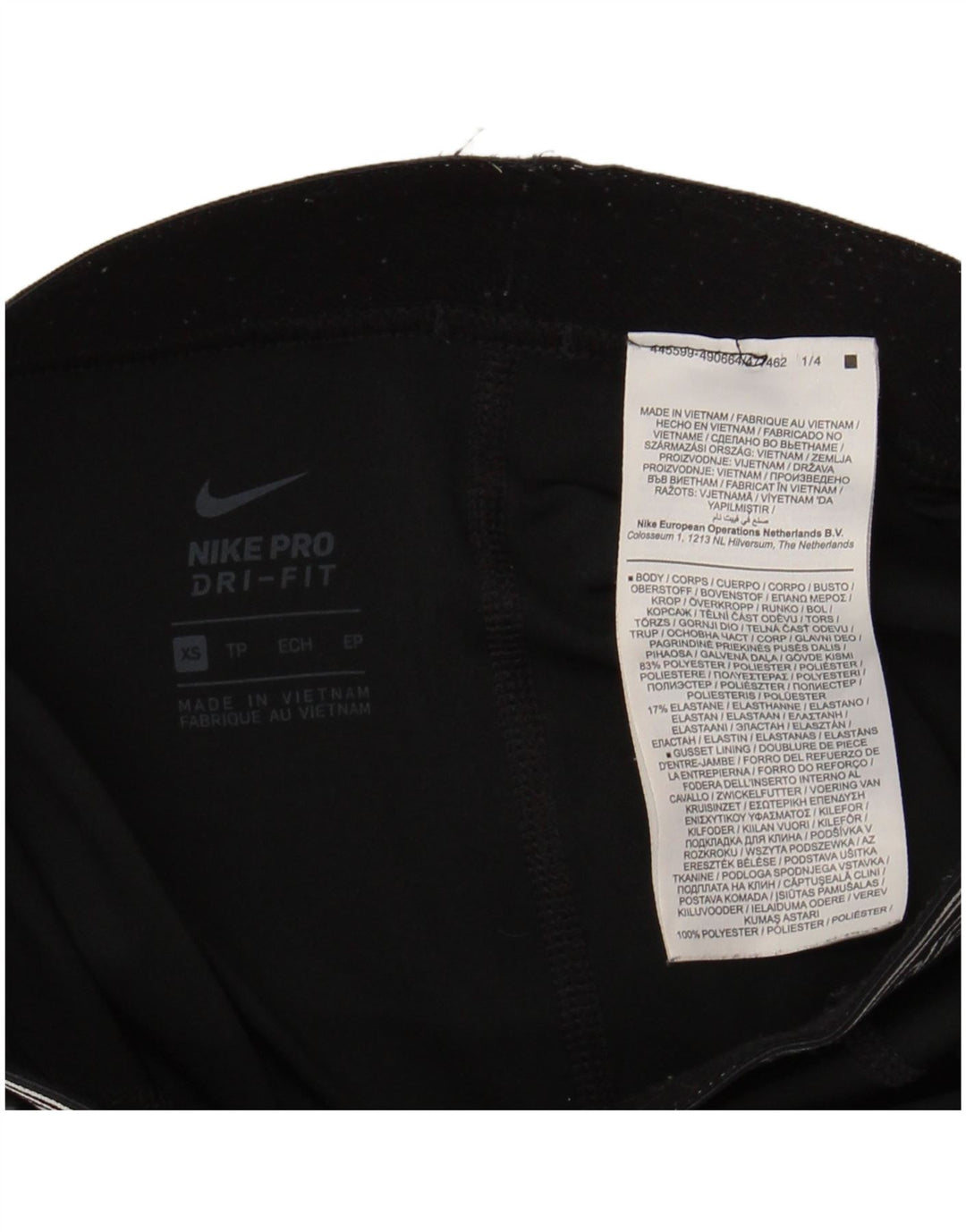 NIKE Dri Fit grafiske leggings til kvinder UK 4 XS sort polyester
