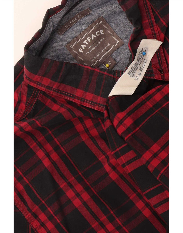 Fat Face Herre Classic Fit skjorte Medium Sort ternet bomuld