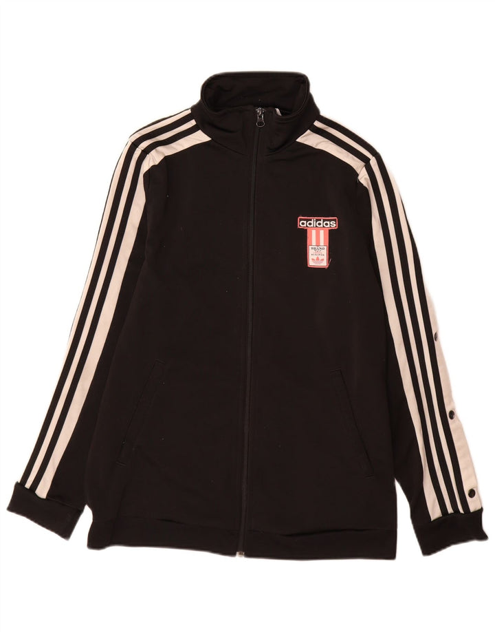 Adidas træningsdragt topjakke til kvinder UK 14 Medium Sort Colourblock Polyester