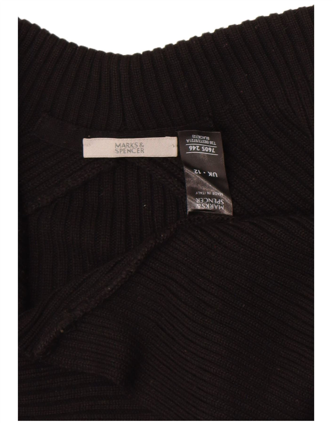Marks & Spencer Womens Open Bolero Jumper UK 12 Medium Black Acryl